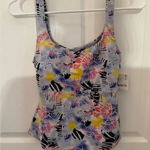 FP Movement by Free People Vibrant Floral athletic Tank Top - Blue, Pink, Yellow